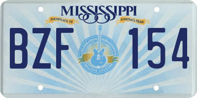 MS license plate BZF154