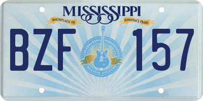 MS license plate BZF157