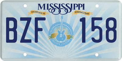 MS license plate BZF158