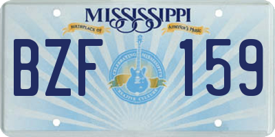MS license plate BZF159