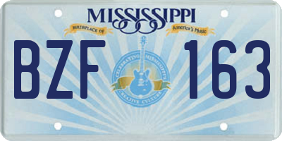 MS license plate BZF163