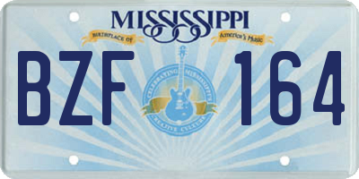 MS license plate BZF164