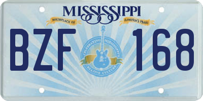 MS license plate BZF168