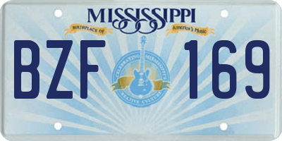 MS license plate BZF169