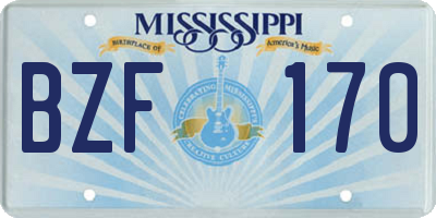 MS license plate BZF170