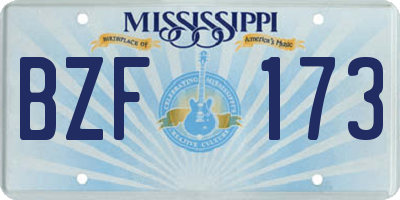 MS license plate BZF173