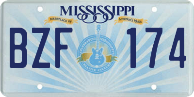 MS license plate BZF174