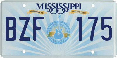 MS license plate BZF175