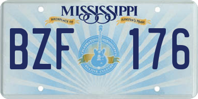 MS license plate BZF176