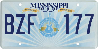MS license plate BZF177