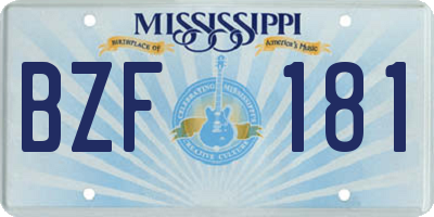 MS license plate BZF181