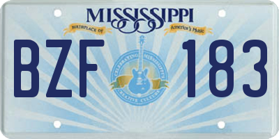 MS license plate BZF183