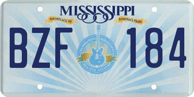 MS license plate BZF184