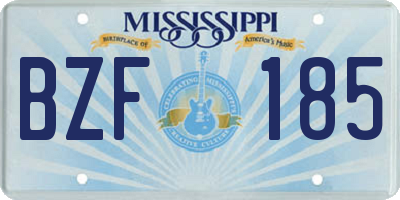 MS license plate BZF185