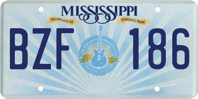MS license plate BZF186