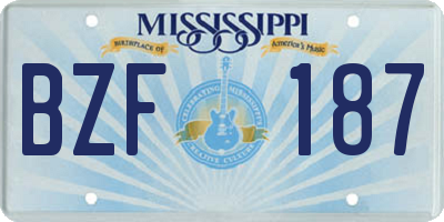 MS license plate BZF187
