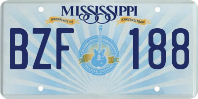 MS license plate BZF188