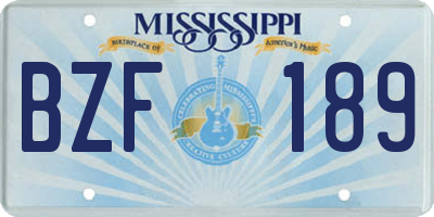 MS license plate BZF189