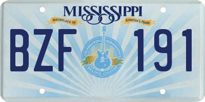 MS license plate BZF191