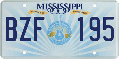MS license plate BZF195