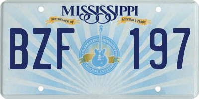 MS license plate BZF197