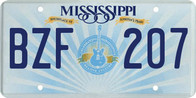 MS license plate BZF207