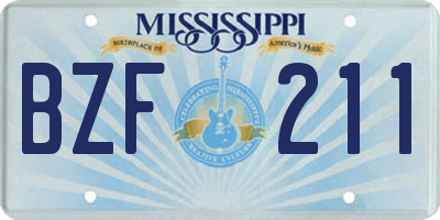 MS license plate BZF211