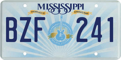 MS license plate BZF241