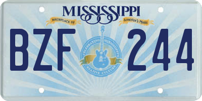 MS license plate BZF244