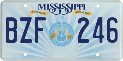 MS license plate BZF246