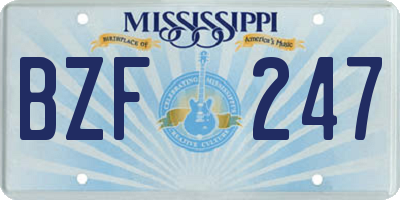 MS license plate BZF247