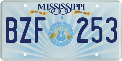 MS license plate BZF253