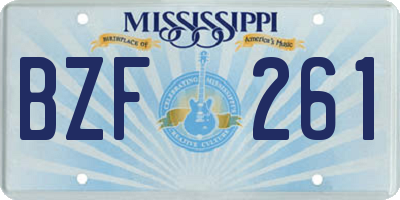 MS license plate BZF261