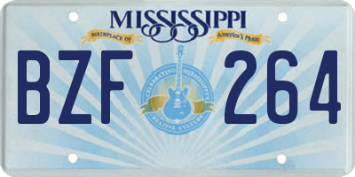 MS license plate BZF264