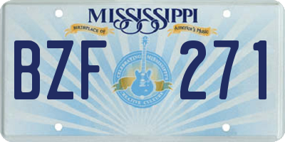 MS license plate BZF271