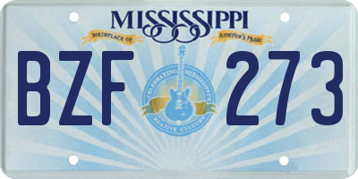 MS license plate BZF273