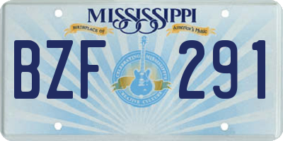 MS license plate BZF291