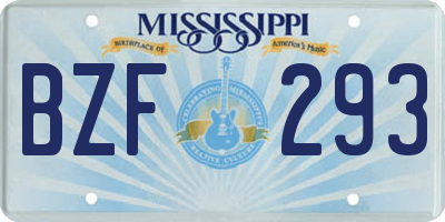 MS license plate BZF293
