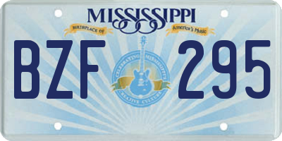 MS license plate BZF295