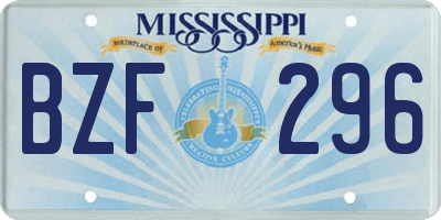 MS license plate BZF296