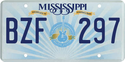 MS license plate BZF297