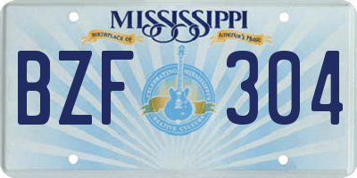 MS license plate BZF304