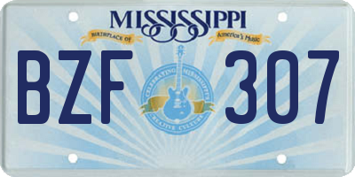 MS license plate BZF307