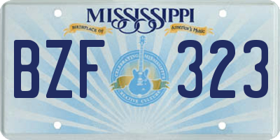 MS license plate BZF323