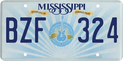 MS license plate BZF324