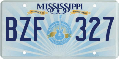 MS license plate BZF327