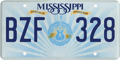 MS license plate BZF328