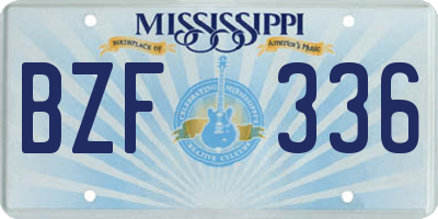 MS license plate BZF336