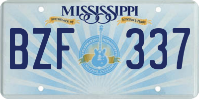 MS license plate BZF337