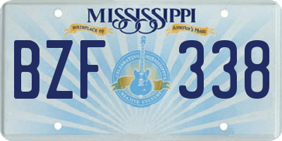 MS license plate BZF338